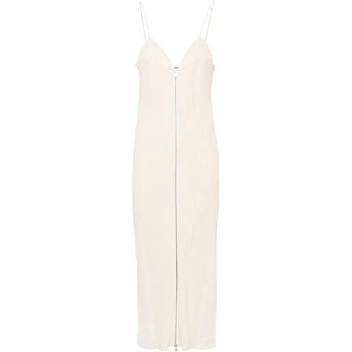 Jil Sander abito lungo a coste - toni neutri