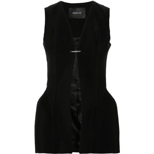 Mugler canotta con piercing - nero