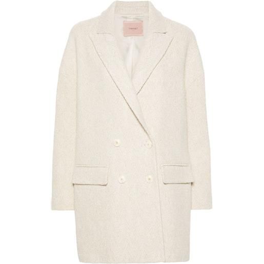 TWINSET cappotto lamé - toni neutri