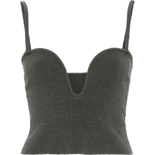 Nanushka canotta corto bouclé - verde