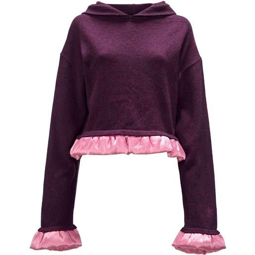 JW Anderson felpa crop con cappuccio - viola