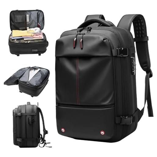 BEAHING zaino da viaggio, zaino sotto vuoto viaggia 60l expantable multi-tasca impermeabile zaino con chiusura bloccante con cerniera traspirante zaino da viaggio per uomini, grande zaino da viaggio