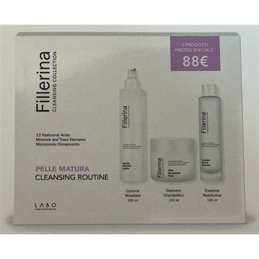 LABO INTERNATIONAL Srl fillerina cleansing routine proposta 3 pelle matura micellare+pads+essenza - kit trattamento completo