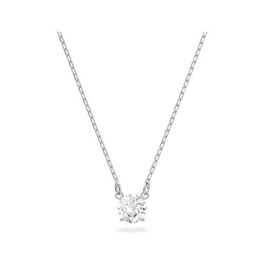 Swarovski collana attract, taglio tondo, bianca, placcato rodio