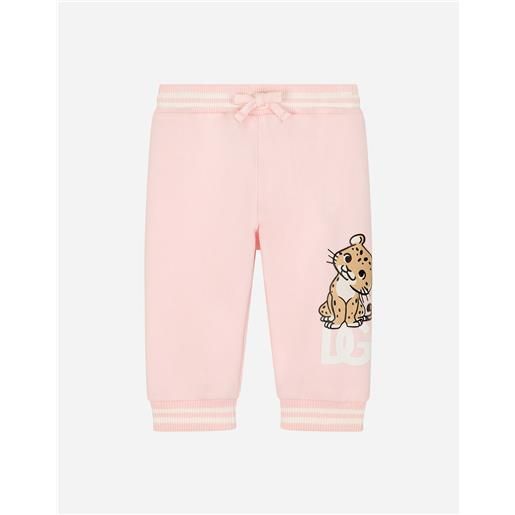 Dolce & Gabbana pantaloni jogging in jersey con logo dg e leopardino