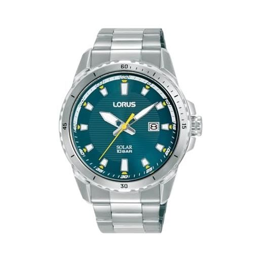 Lorus Orologio analogico al quarzo da uomo, con cinturino in metallo, RM329HX9, blu, Blu, Bracciale