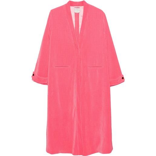 Forte Forte cappotto a coste con scollo a v - rosa