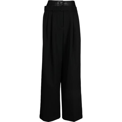 Juun.J pantaloni ampi a doppio strato - nero