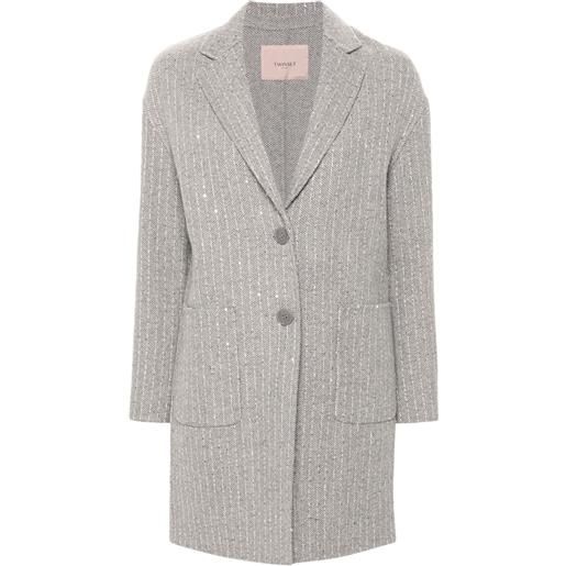 TWINSET cappotto con paillettes - grigio