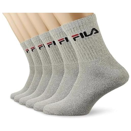 FILA calze sportive (pacco da 9) uomo (it, numero, 39, 42, regular, regular, grigio 1)