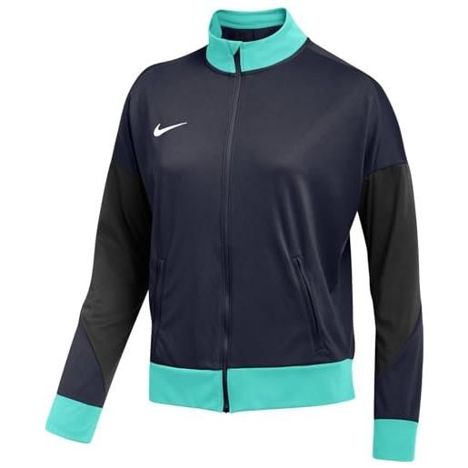 Nike fd7683-453 dri-fit academy pro 24 track jacket k giacca donna obsidian/black/hyper turq/white taglia m