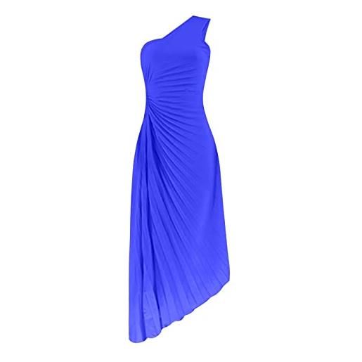 Cocila donna elegante paillettes vestito lungo elegante abito multicolore design semplice e sofisticato adatto a tutte le occasioni abito da elettrico (blue, s)