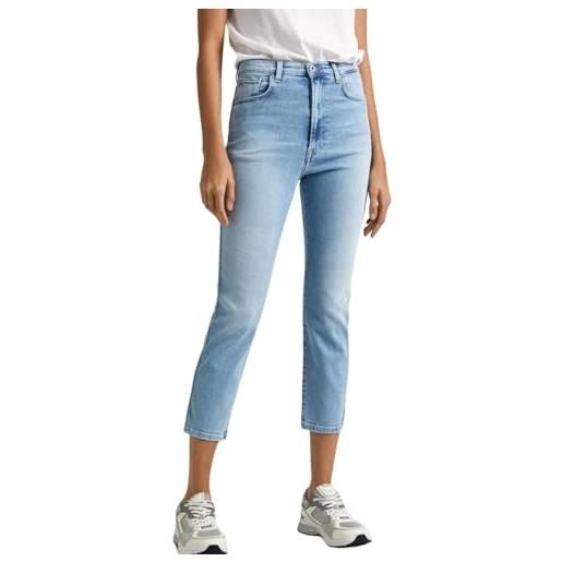Pepe Jeans slim jeans uhw 7/8, jeans donna, blu (denim-pf3), 32w
