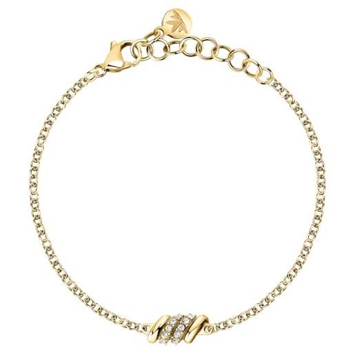 Morellato bracciale donna in acciaio, cristalli, collezione torchon - sawz07