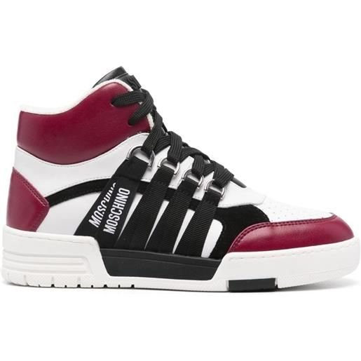 Moschino sneakers con banda logo - bianco