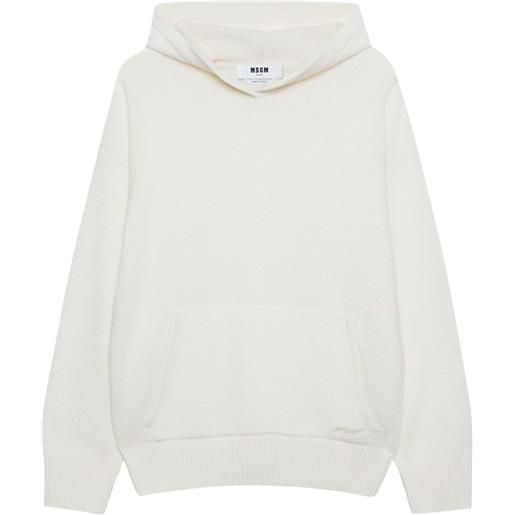 MSGM felpa con cappuccio e logo - bianco