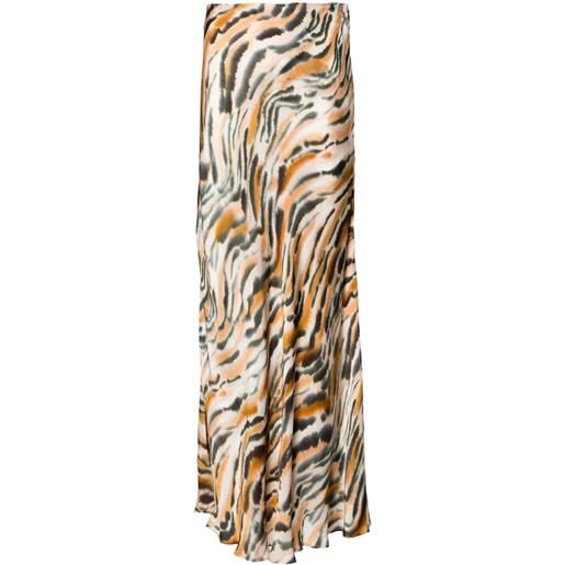 TWINSET gonna lunga con stampa animalier - marrone