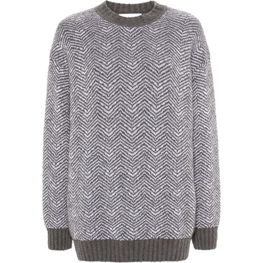 Moschino maglione con motivo chevron - grigio
