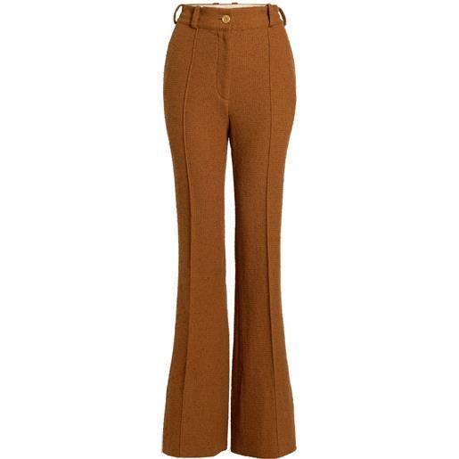 Patou pantaloni svasati in tweed - marrone