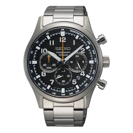 Seiko orologio analogico al quarzo uomo con cinturino in acciaio inossidabile ssb447p1