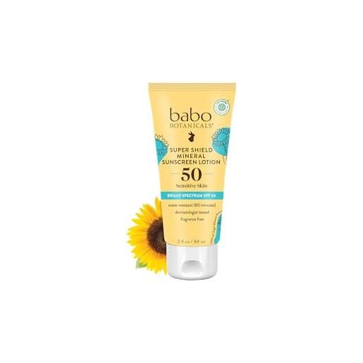 Babo Botanicals sheer mineral sunscreen lozione spf 50 for unisex 3 oz sunscreen
