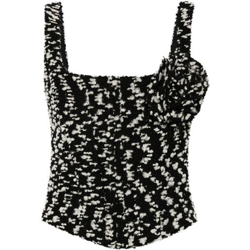 Giuseppe Di Morabito top con applicazioni a fiori - nero