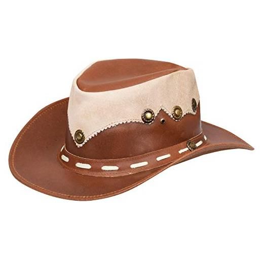 Infinity Leather cappello australiano unisex in stile western abbronzatura pelle scamosciata western cowboy xl