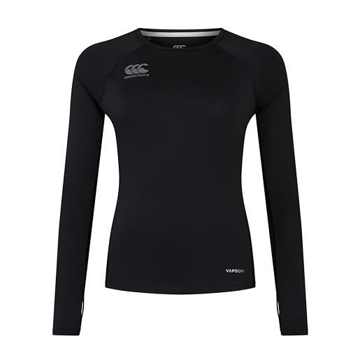 Canterbury superlight long sleeve maglietta per donna, black/gunmetal grey, 46 eu