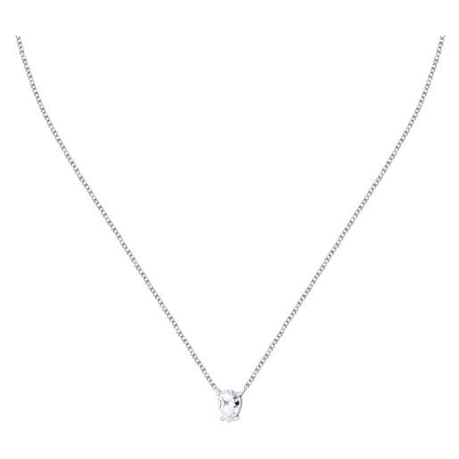 Morellato collana da donna in argento riciclato al 925% con zirconi, collezione tesori saiw211, argento 925 riciclato, zirconia cubica