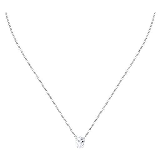 Morellato collana da donna in argento riciclato al 925% con zirconi, collezione tesori saiw211, argento 925 riciclato, zirconia cubica