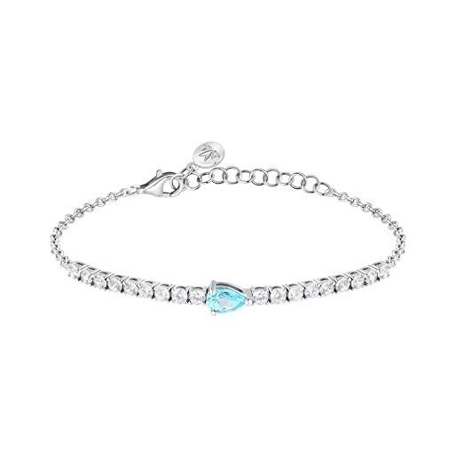 Morellato bracciale donna in argento 925% riciclato, zirconi, collezione tesori - saiw200