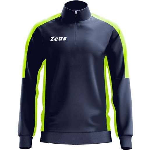 Zeus felpa train start - blu navy/giallo fluo