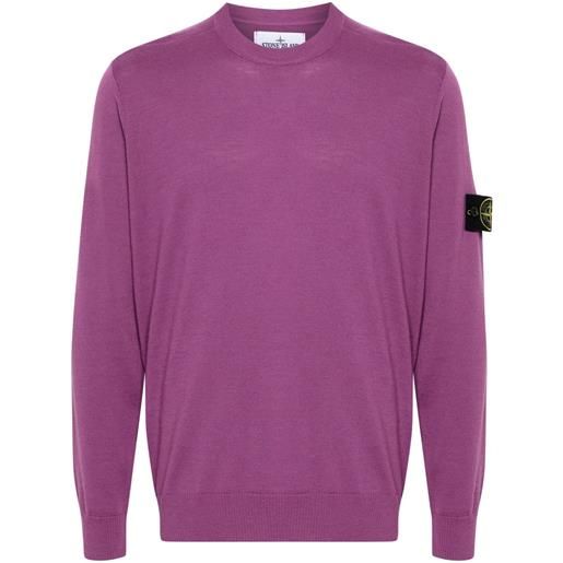 Stone Island felpa con applicazione compass - viola