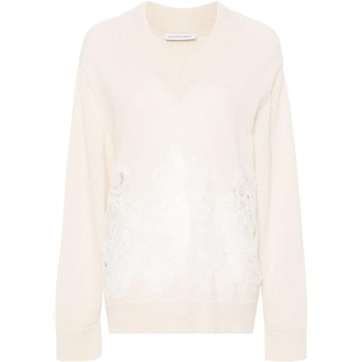 Viktor & Rolf maglione con scollo a v - toni neutri
