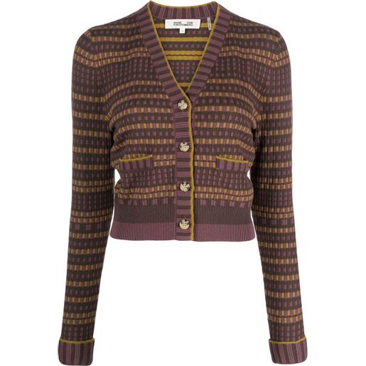 DVF Diane von Furstenberg cardigan gilda con motivo jacquard - viola