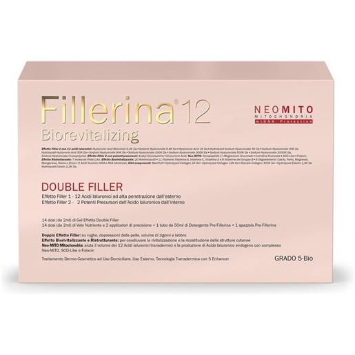 Labo International Srl labo fillerina 12 biorevitalizing neo mito double filler 14 dosi gel + velo nutriente 1 tubo detergente pre-fillerina grado 5 bio pz set