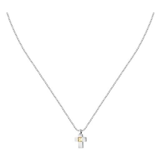 Morellato collana uomo in acciaio, oro giallo 18 carati, collezione gold - satm25