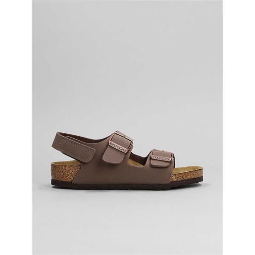 Birkenstock kids sandali flats milano hl in pelle marrone