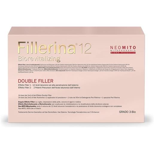 Labo International Srl labo fillerina 12 biorevitalizing neo mito double filler 14 dosi gel + velo nutriente 1 tubo detergente pre-fillerina grado 3 bio pz set