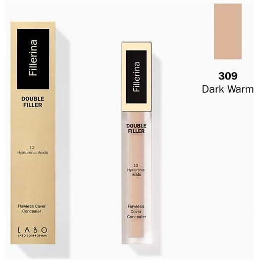 Labo International Srl double filler 12 hyaluronic acids flawless correttore viso colore 309 dark warm 3,8 ml make up