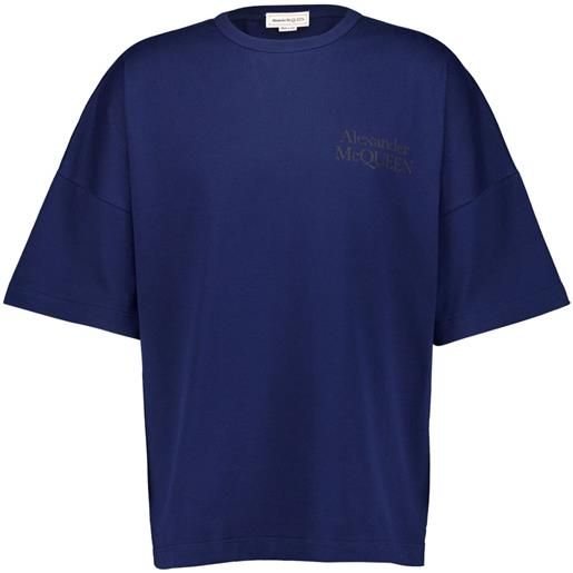 Alexander McQueen t-shirt con stampa - blu