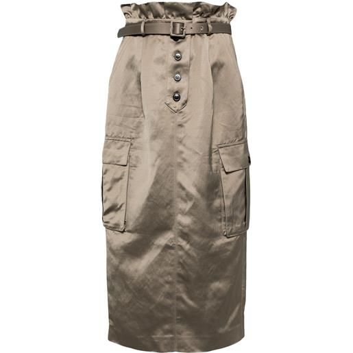 Self-Portrait gonna midi cargo - toni neutri