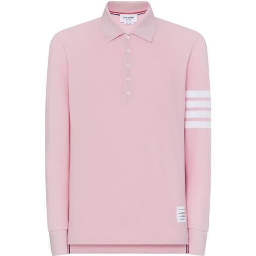 Thom Browne polo con dettaglio a tre righe - rosa