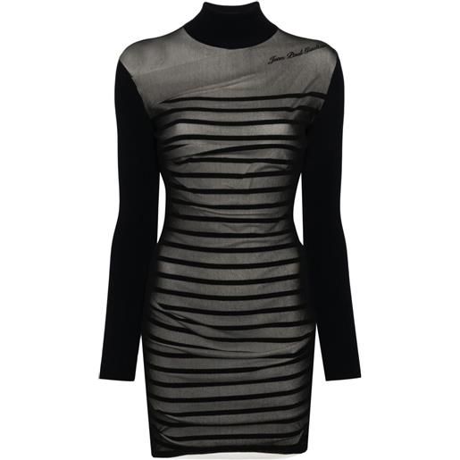 Jean Paul Gaultier abito corto a righe - blu