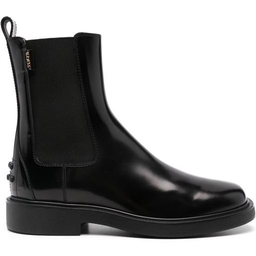 Tod's stivali con etichetta logo - nero