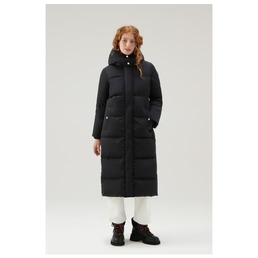 Woolrich donna aurora parka lungo in nylon elasticizzato nero taglia xxs