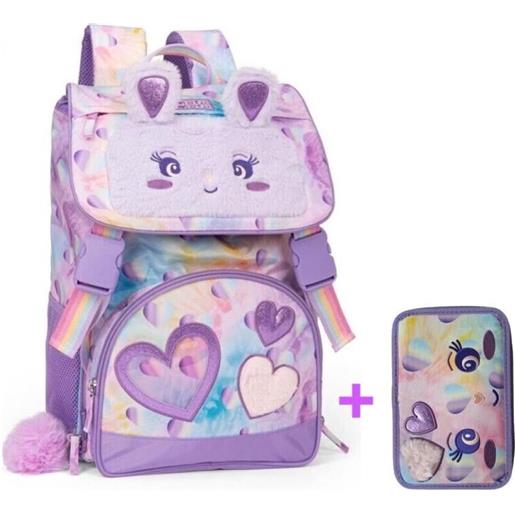 Zaino estensibile big mofu mofu rabbit + astuccio 3 zip con corredo mofu mofu