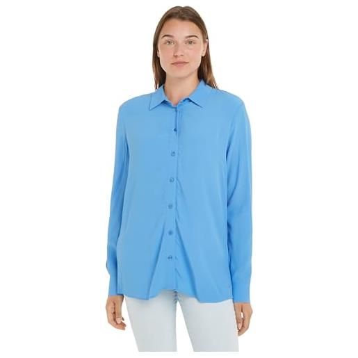 Tommy Hilfiger blusa donna crepe shirt elegante, blu (blue spell), 32