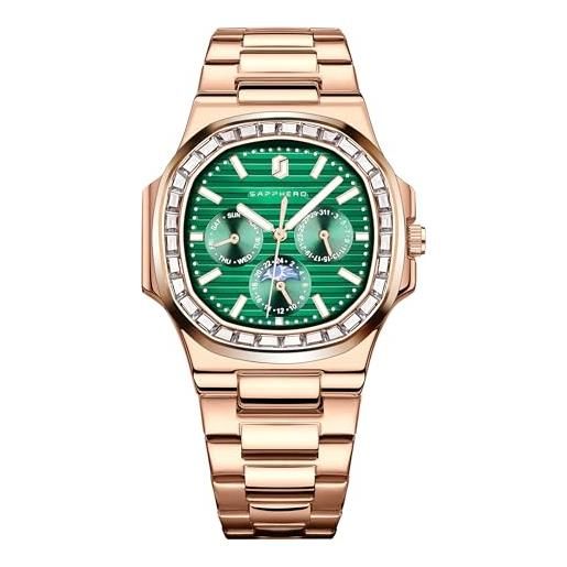 NIBOSI Orologio da uomo analogico al quarzo in acciaio inox, impermeabile, militare, per uomini, quadrato, business, classico, di design, Classico