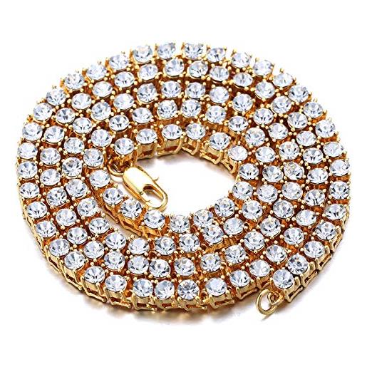 Collana con tre diamanti in oro 14k: delicata collana da 0,16 ct (UE) - Italia